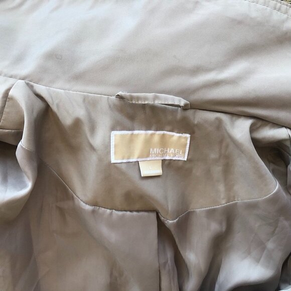 MICHAEL KORS Jacket Hood can zipped in, taupe pewter hardware Utility Anorak L - Picture 16 of 16